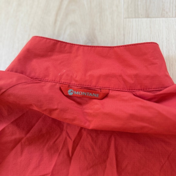 Montane‎ Featherlite Windproof Jacket Women L Red Nylon Running Saffron Red - Picture 8 of 16